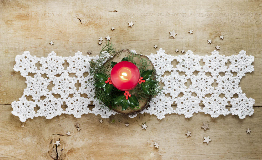 CAMINO DE MESA A CROCHET PARA NAVIDADES - TEJE EL TUYO CON LA REVISTA DE ANCHOR