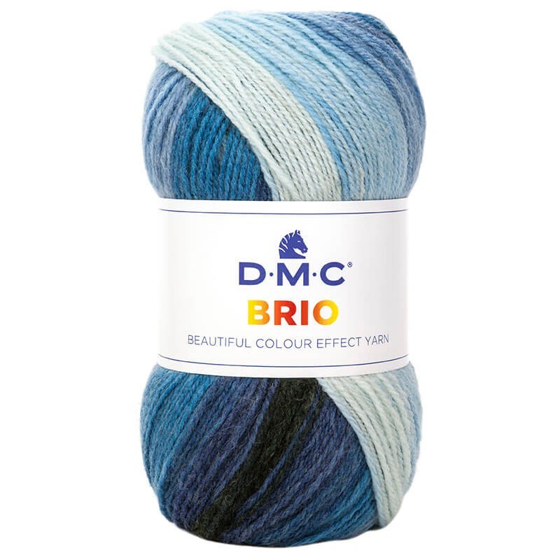 Ovillo 80% acrilico 20% lana de la marca DMC. El modelo es Brio en el color 402