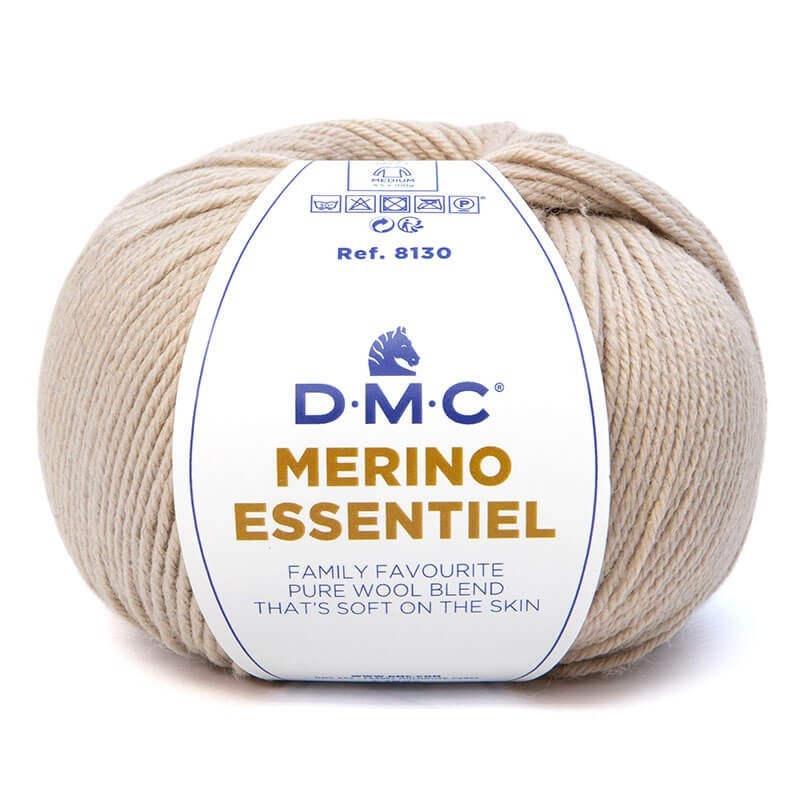 Ovillo 50% lana merino 50% acrilico de la marca DMC. El modelo es Merino Essentiel en el color 851
