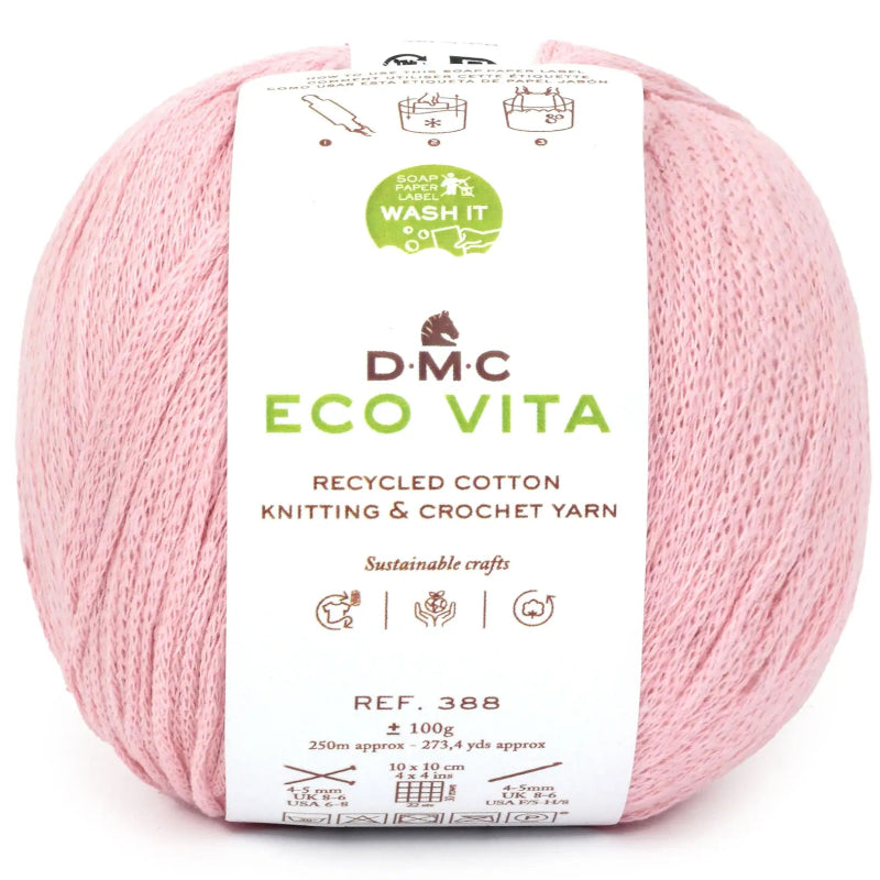 DMC ECO VITA COLOR 004 - ALGODON ROSA PARA TEJER