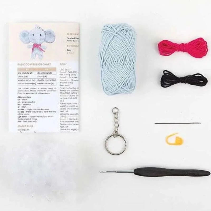 KIT LLAVERO MINI AMIGURUMI - ELI EL ELEFANTE - ANCHOR