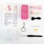 KIT LLAVERO MINI AMIGURUMI - FLO EL FLAMENCO - ANCHOR