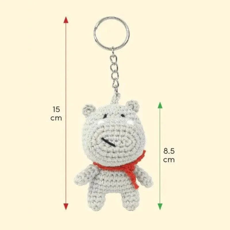 KIT LLAVERO MINI AMIGURUMI - HANK EL HIPOPOTAMO - ANCHOR
