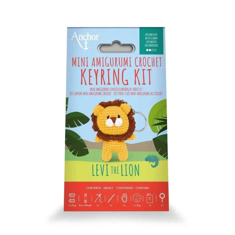 KIT LLAVERO MINI AMIGURUMI - LEVI EL LEON - ANCHOR