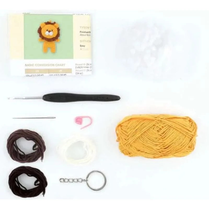 KIT LLAVERO MINI AMIGURUMI - LEVI EL LEON - ANCHOR