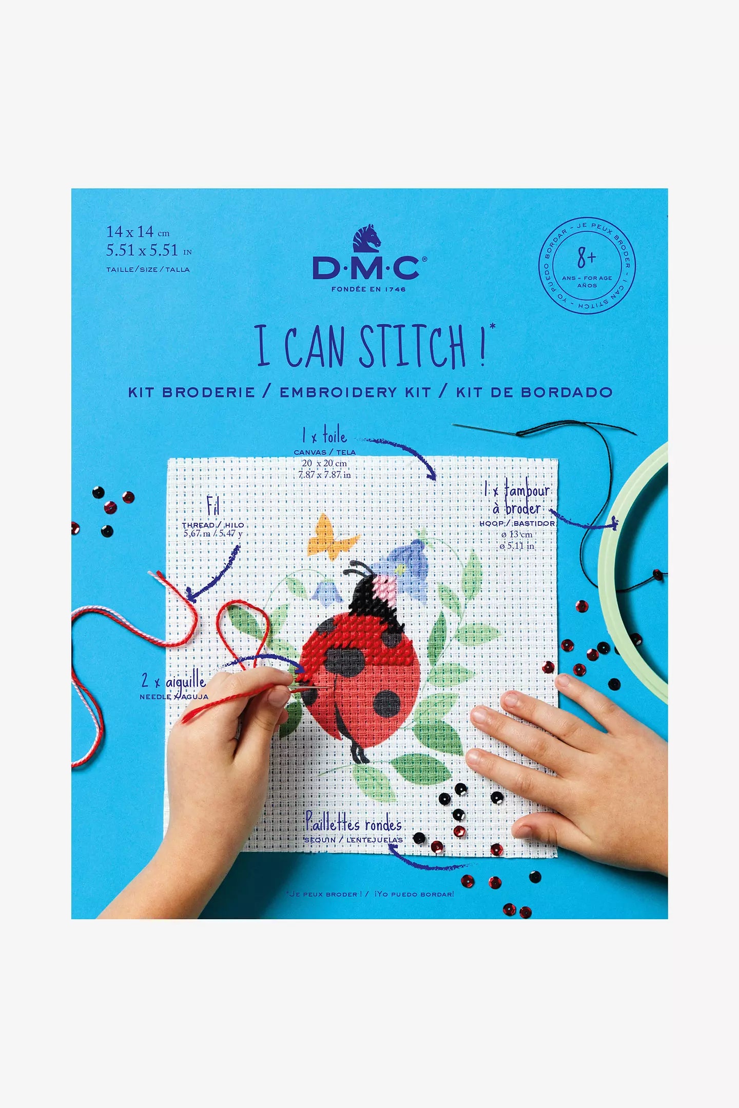KIT INFANTIL PUNTO DE CRUZ LA MARIQUITA