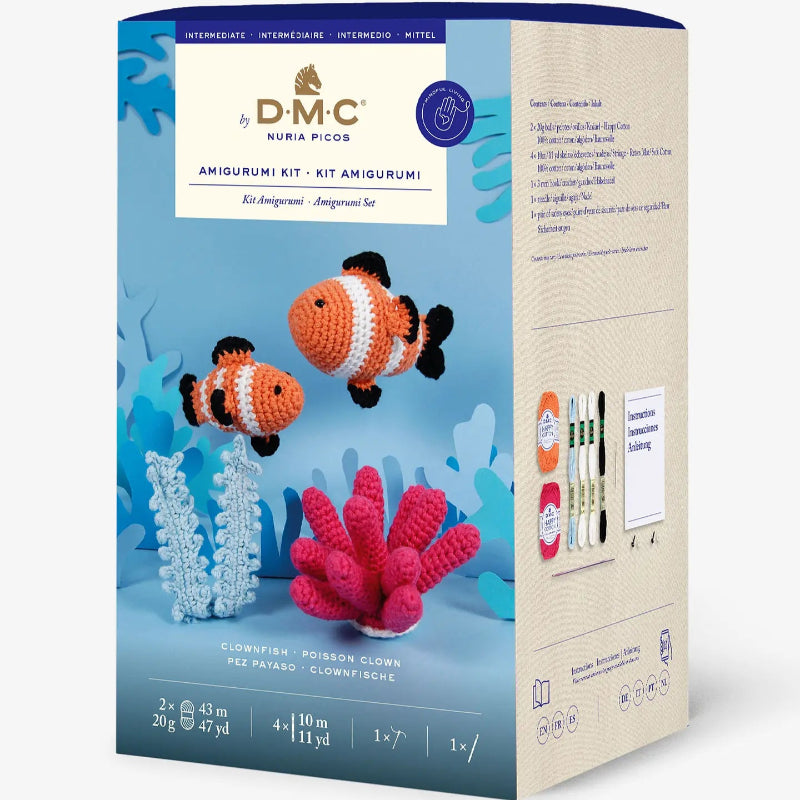 UN KIT PARA TEJER UNOS Adorables PEZ PAYASO EN SUS CORALES CON TODO LO NECESARIO. CON ESTE KIT YA NO TIENES EXCUSA PARA VIAJAR AL FONDO DEL MAR COMO JULIO BERNE
