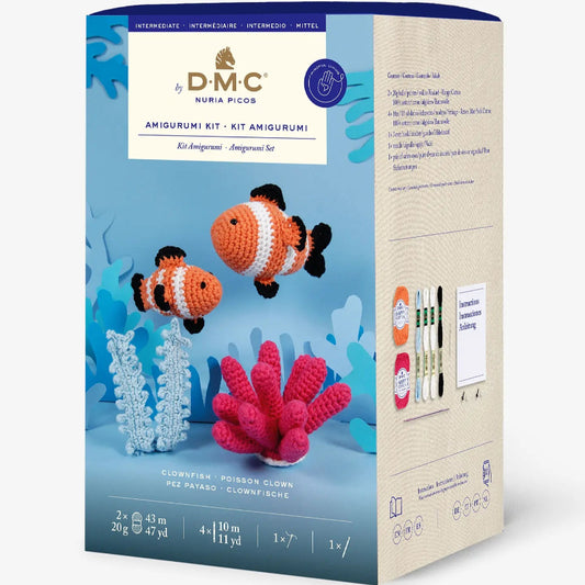 UN KIT PARA TEJER UNOS Adorables PEZ PAYASO EN SUS CORALES CON TODO LO NECESARIO. CON ESTE KIT YA NO TIENES EXCUSA PARA VIAJAR AL FONDO DEL MAR COMO JULIO BERNE