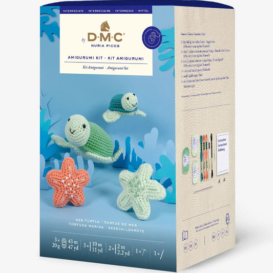 SUMERGETE EN EL MUNDO SUBMARIONO DEL OCEANO CON ESTAS TORTUGAS MARINAS HECHAS A GANCHILLO. CREA TU PROPIA AVENTURA CON ESTE KIT DE GANCHILLO PARA CREAR DOS ADORABLES AMIGURUMIS Y SU HABITAT