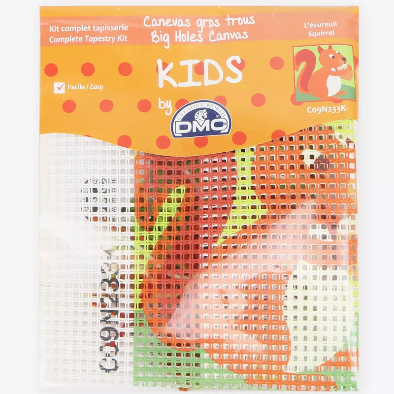 HERMOSO KIT DE TAPICERIA PARA NIÑOS - ENSEÑALES EL ARTE DEL PUNTO DE CRUZ CREANDO UNA ARDILLA 