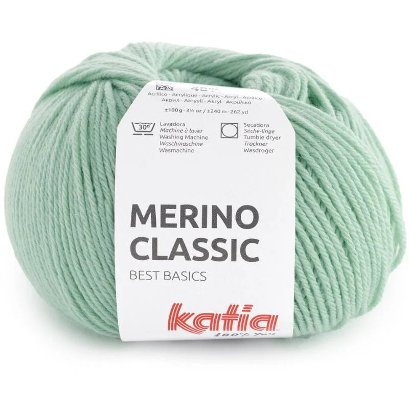 Katia Merino Classic color 111- verde agua- lana merino Superwash