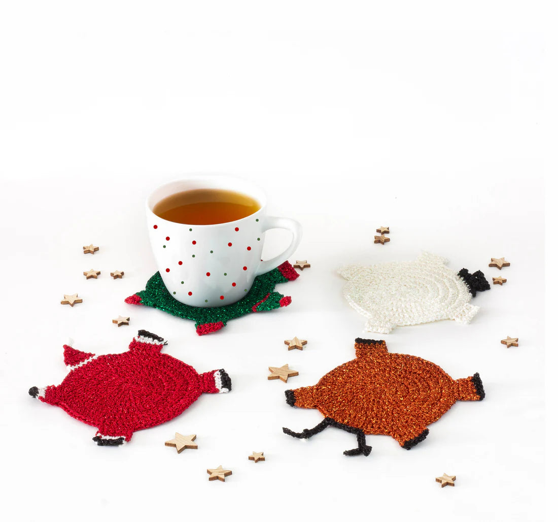 POSAVASOS NAVIDEÑOS TEJIDOS A GANCHILLO
