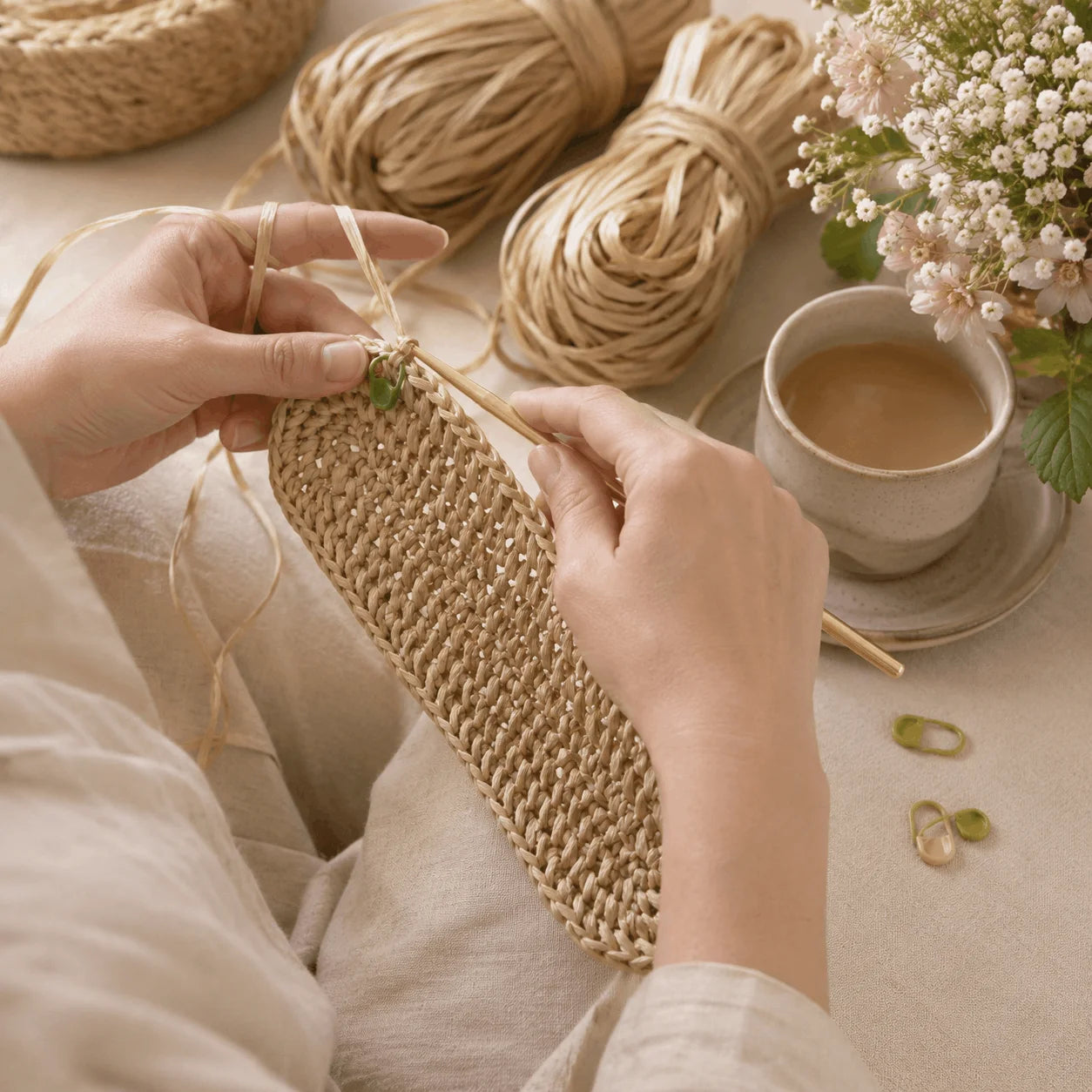CROCHET BOLSO RAFIA (20 DE JUNIO)