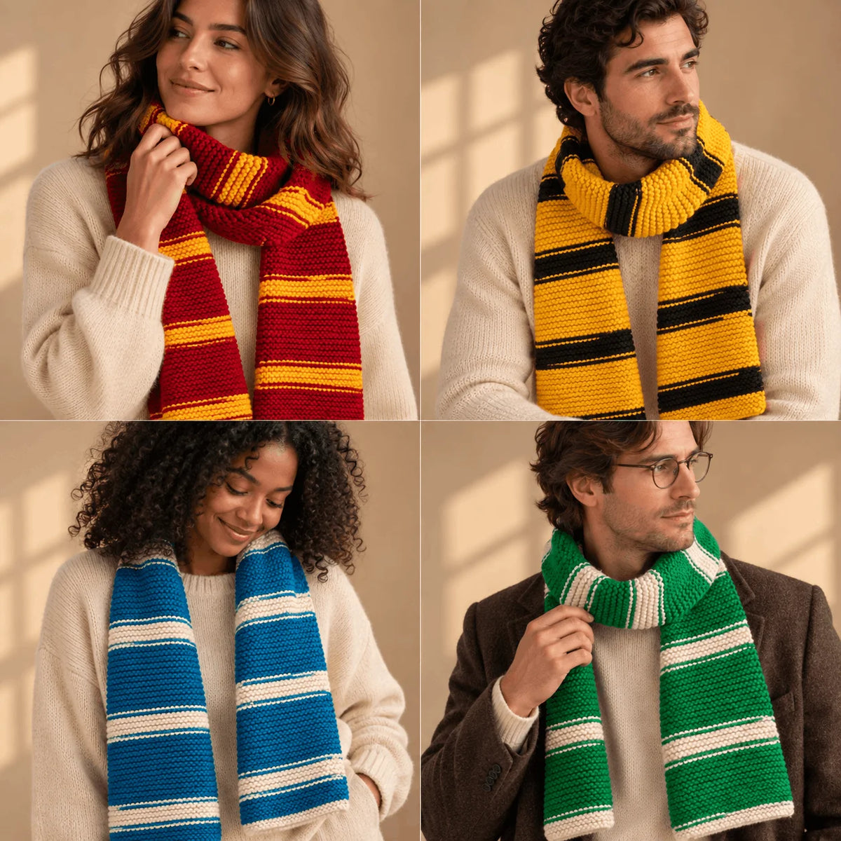 GRYFFINDOR, SLYTHERIN, RAVENCLAW o HUFFLEPUFF - LAS BUFANDAS DE HARRY POTTER TEJIDAS