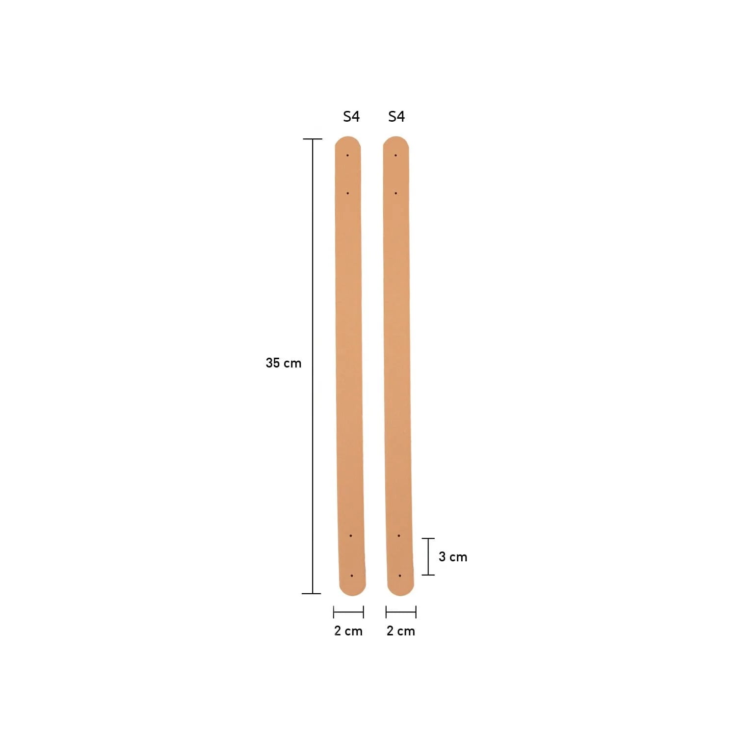 FAUX LEATHER BAG HANDLES 35 CM