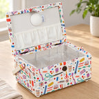 MEDIUM SEWING BASKET WITH SEWING PRINT