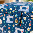 MEDIUM SEWING BASKET WITH SEWING MACHINE PRINT
