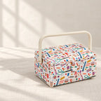MEDIUM SEWING BASKET WITH SEWING PRINT