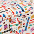 MEDIUM SEWING BASKET WITH SEWING PRINT