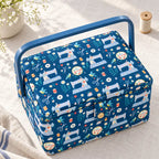 MEDIUM SEWING BASKET WITH SEWING MACHINE PRINT