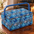 MEDIUM BLUE FLORAL PRINT SEWING BASKET