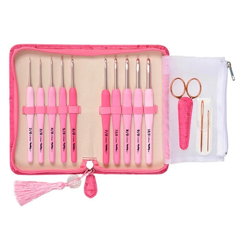 SET DE GANCHILLOS TULIP ETIMO ROSA SOFTGRIP