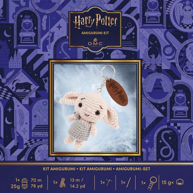 Kit de crochet Dobby Harry Potter DMC para tejer un llavero amigurumi