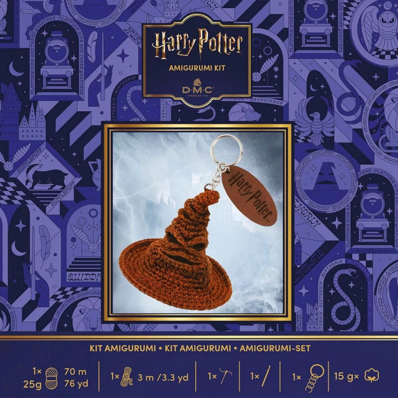 Kit de crochet Sombrero Seleccionador Harry Potter de DMC para crear un llavero amigurumi