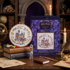Kit de bordado Harry Potter Castillo de Hogwarts de DMC con bastidor de madera y labor terminada