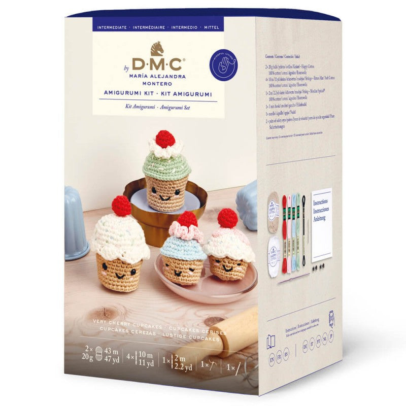 KIT DE AMIGURUMI - CUPCAKES CON CEREZA