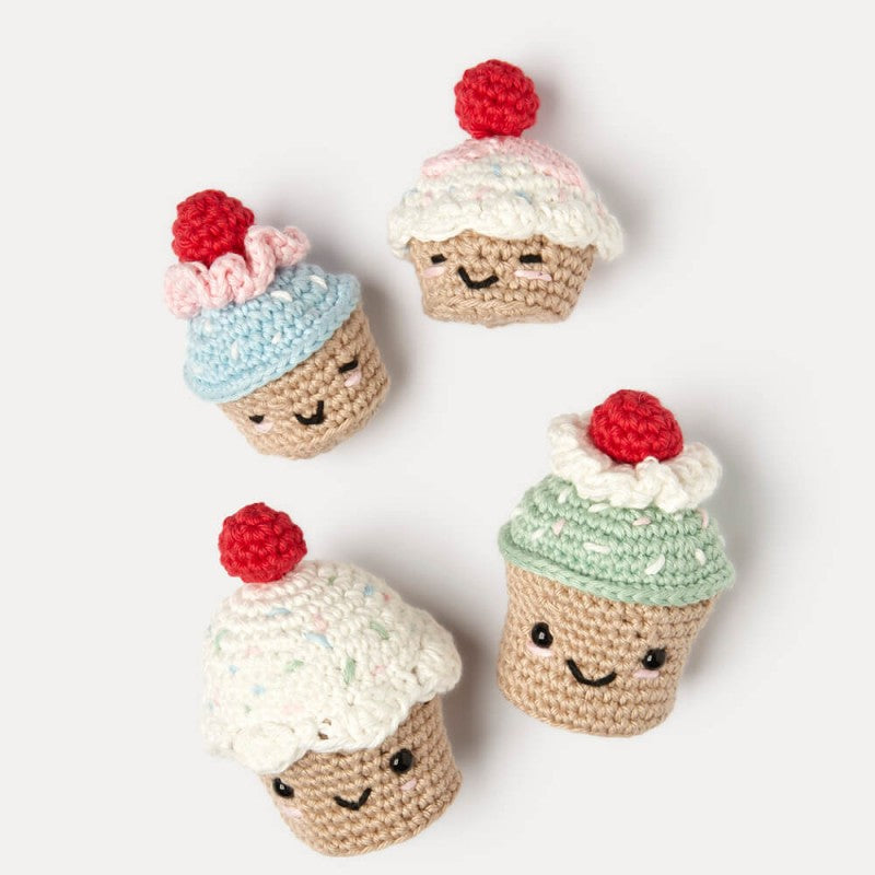 KIT DE AMIGURUMI - CUPCAKES CON CEREZA
