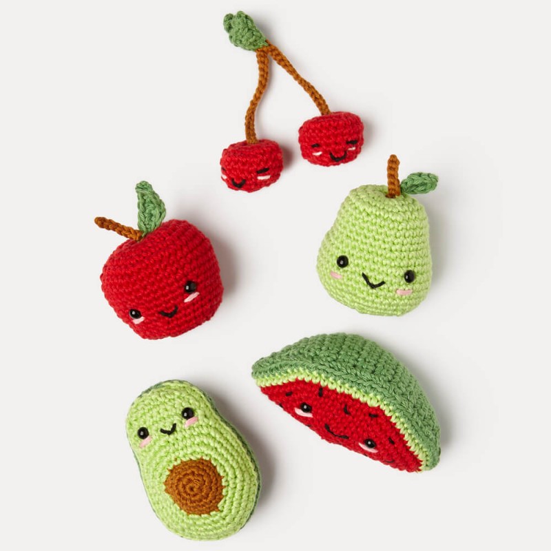 KIT DE AMIGURUMI - NUESTRAS AMIGAS LAS FRUTAS