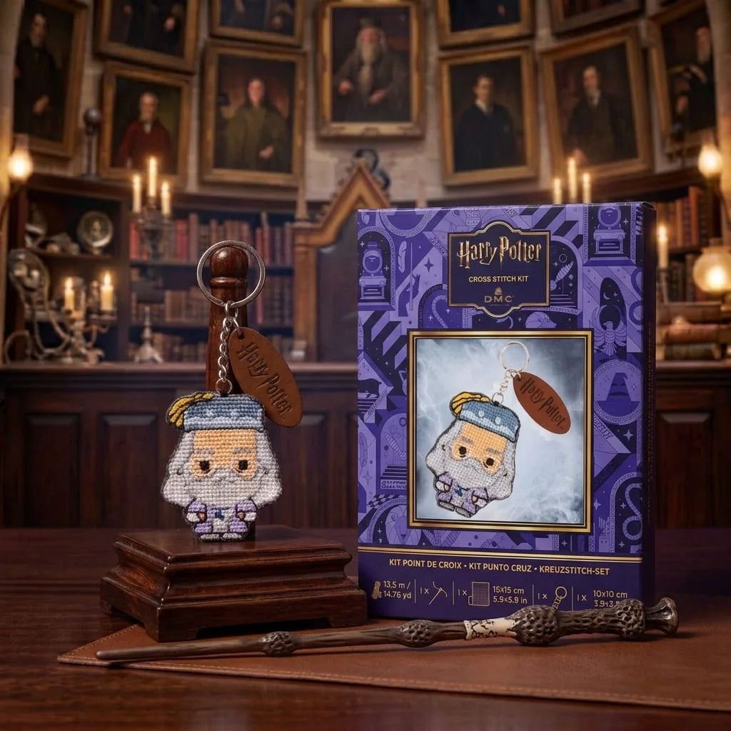 Llavero Dumbledore bordado a punto de cruz Harry Potter DMC
