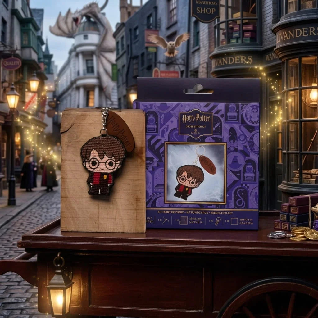 Llavero Harry Potter bordado a punto de cruz con kit DMC