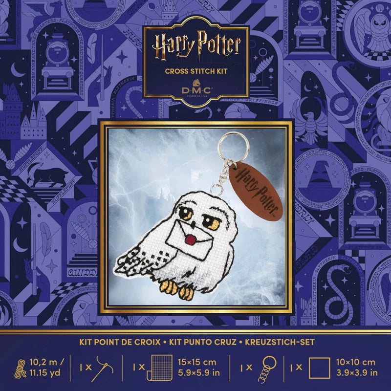 Kit de Punto de Cruz Llavero Hedwige Harry Potter DMC