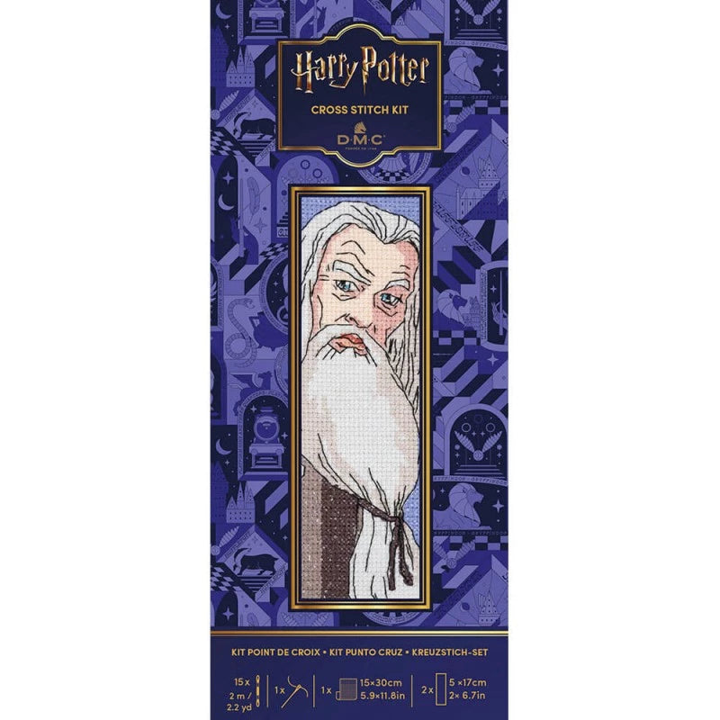 Kit DMC de punto de cruz Marcapáginas Dumbledore Harry Potter con diseño de 5 x 17 cm
