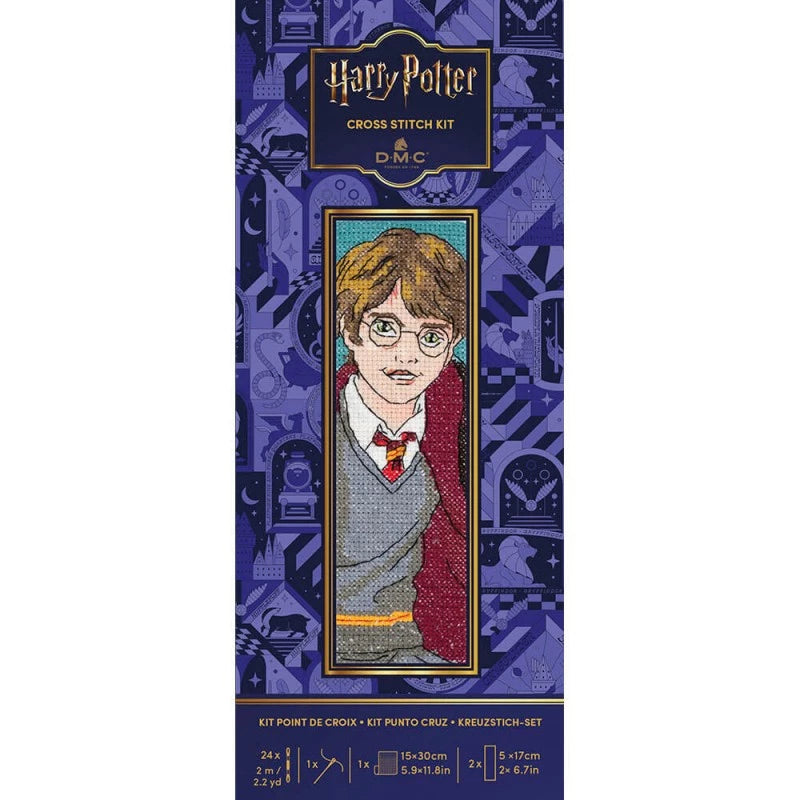 Kit de punto de cruz Marcapáginas Harry Potter de DMC con retrato bordado