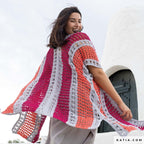Poncho/chaqueta a ganchillo vertical - REVISTA CROCHET Nº 121 DE KATIA