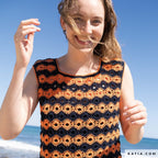 Un top naranja y negro para tejer este verano gracias a - REVISTA CROCHET Nº 121 DE KATIA