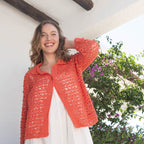 Chaquetae ganchilo con calados para verano - REVISTA CROCHET Nº 121 DE KATIA