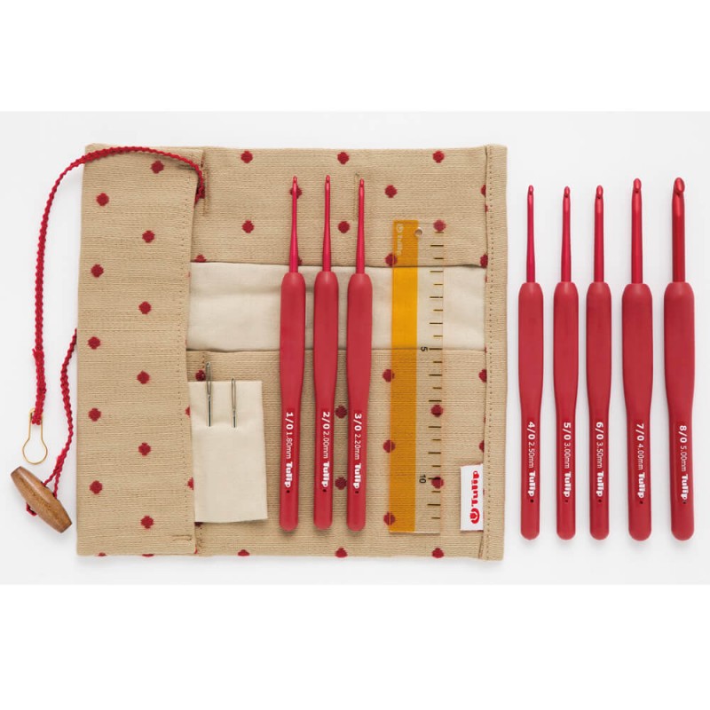 SET DE GANCHILLOS TULIP ETIMO RED SOFTGRIP