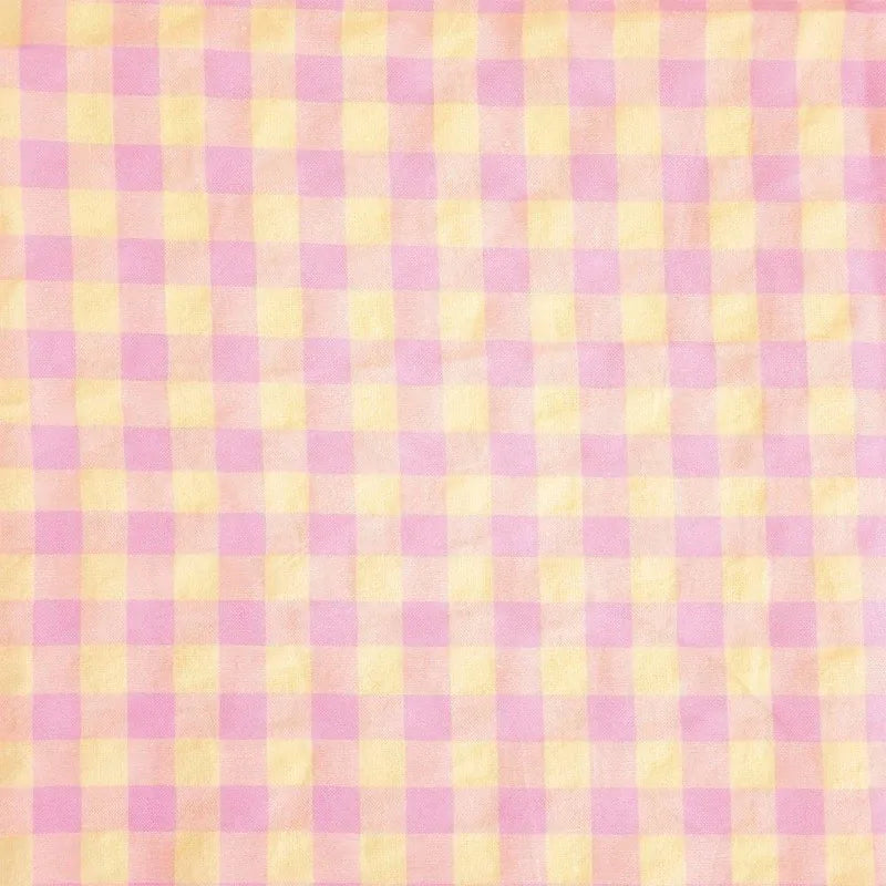 TELA DE CUADROS VICHY GIGHAM EN ROSA Y AMARILLO - DISEÑA OBRAS DE COSTURA CON UNA TELA EN TENDENCIA