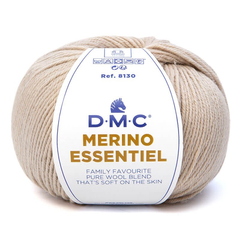 Ovillo  50% lana merino 50% acrilico de la marca DMC. El modelo es Merino Essentiel en el color 851