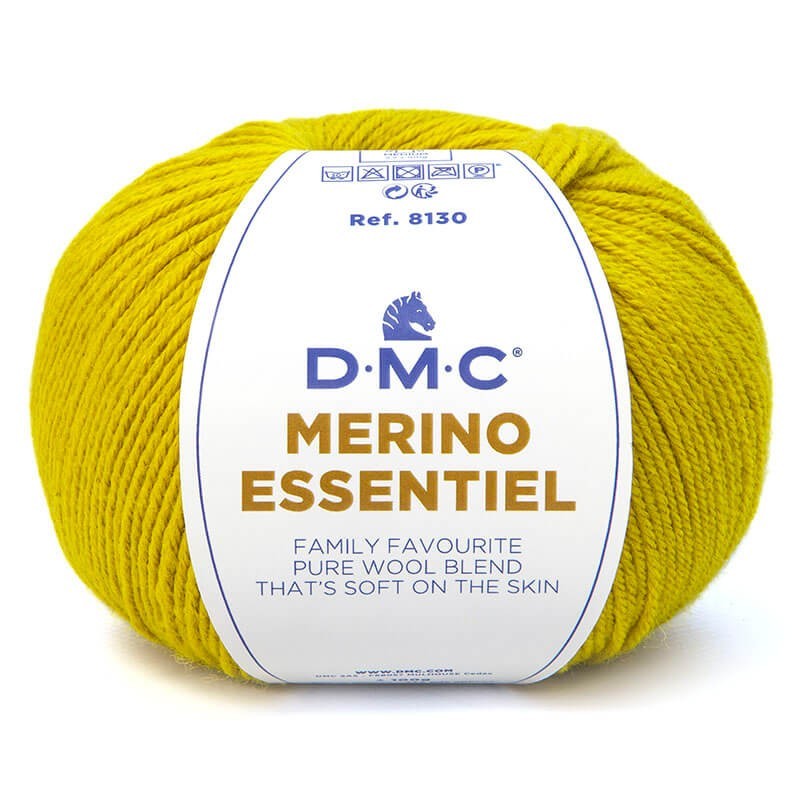 Ovillo  50% lana merino 50% acrilico de la marca DMC. El modelo es Merino Essentiel en el color 866
