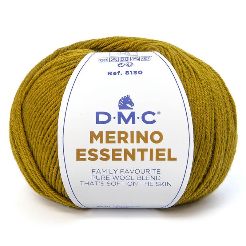 Ovillo  50% lana merino 50% acrilico de la marca DMC. El modelo es Merino Essentiel en el color 869