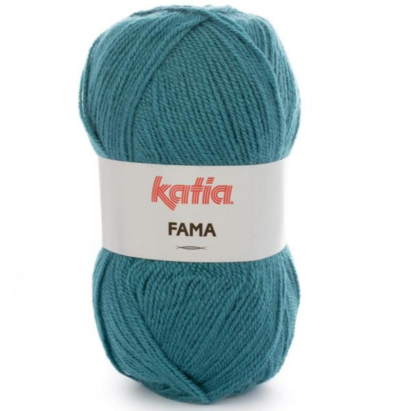 Ovillo de lana 100% acrílico de la marca Katia. El modelo es Fama en el color 616