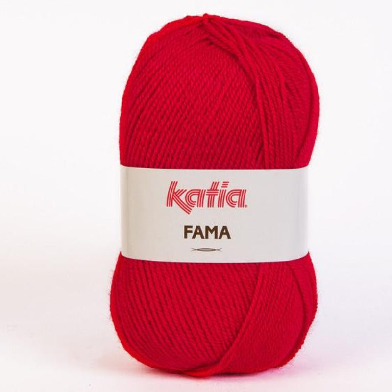 Ovillo de lana 100% acrílico de la marca Katia. El modelo es Fama en el color 810
