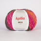 Ovillo de lana 53% lana 47% acrílico de la marca Katia. El modelo es inca en el color 120