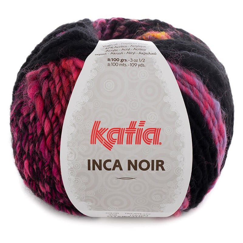 Ovillo de lana 53% lana 47% acrílico de la marca Katia. El modelo es inca noir en el color 358