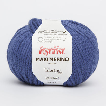 Ovillo de lana 55% merino 45% acrílico de la marca Katia. El modelo es Maxi Merino en el color 055